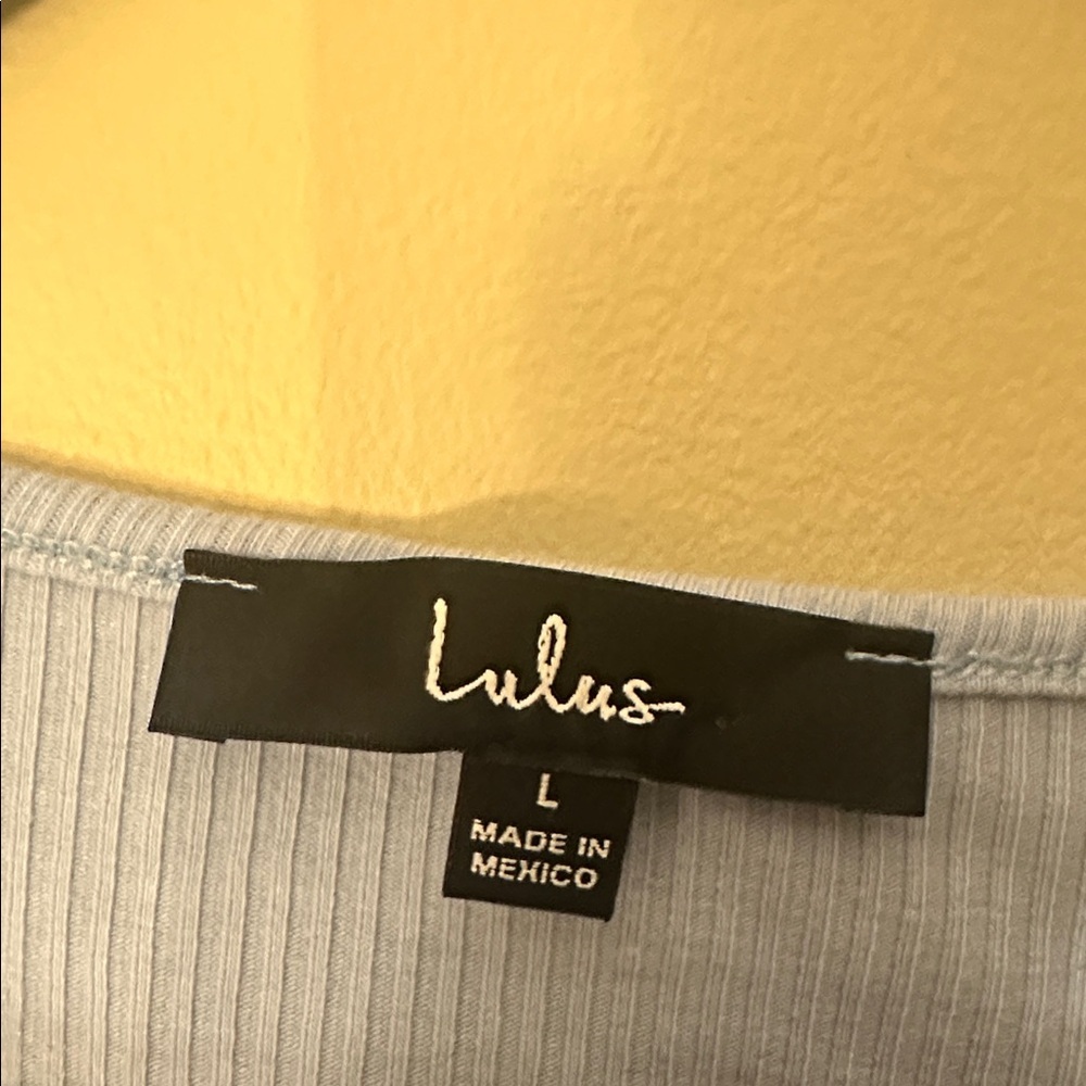 Lulu's Sky Blue Ribbed Tank Top - Picture 5 of 7